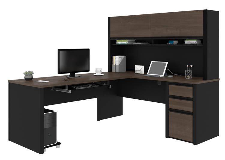 72in W x 83in D L-Shaped Workstation with Hutch by Bestar