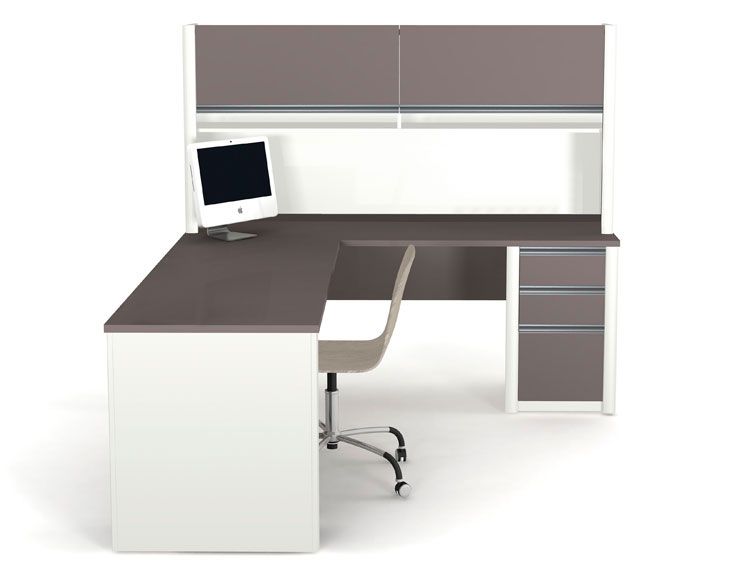 72in W x 83in D L-shaped Workstation with Hutch by Bestar