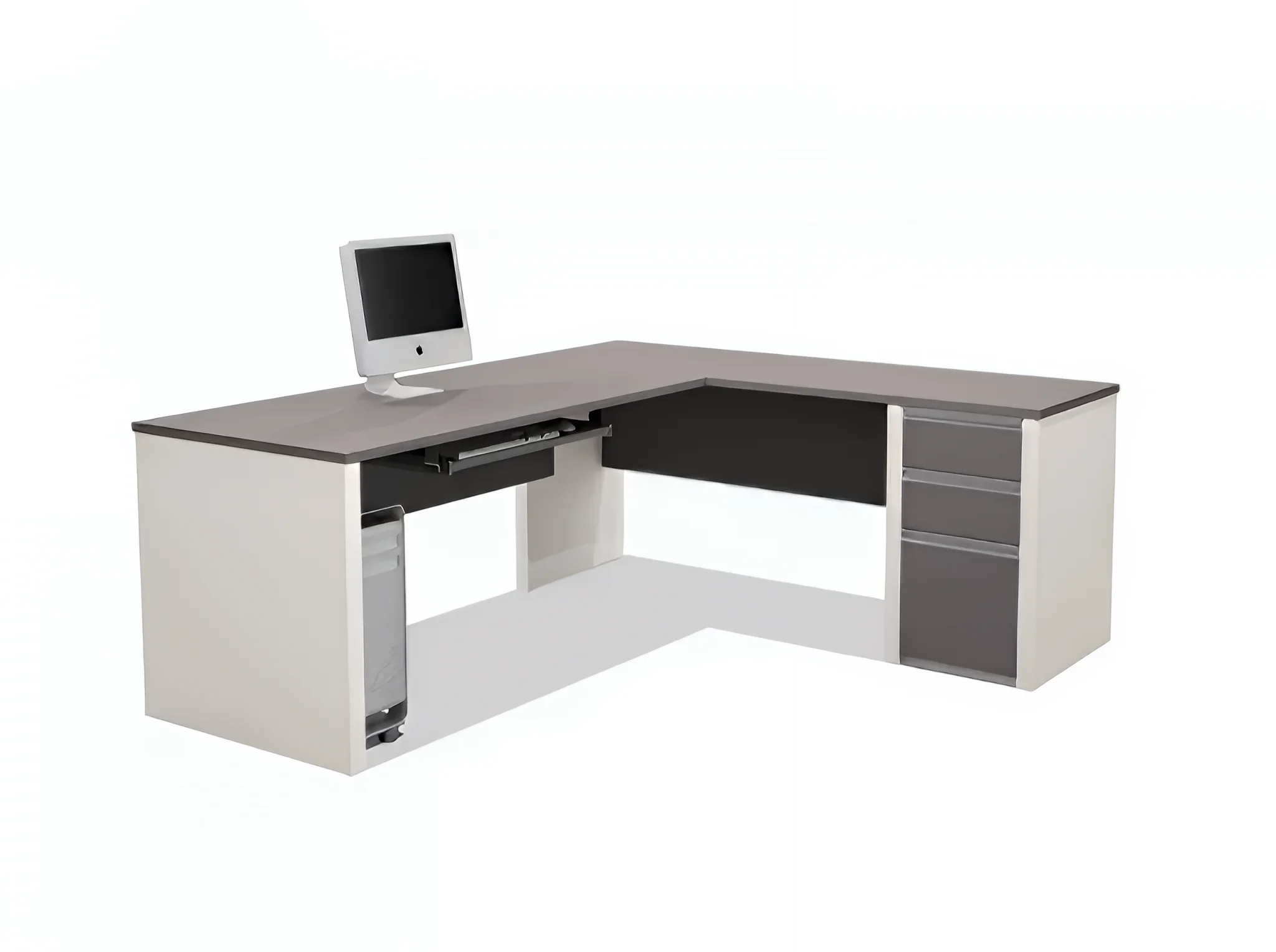 Bestar Connexion 71" L-Shaped Desk, Slate/Sandstone (93880-59)