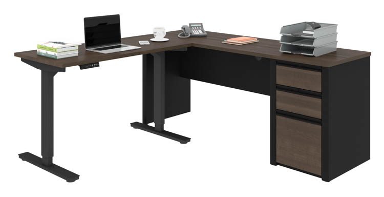 6ft W x 6ft D Height Adjustable L-Shaped Desk by Bestar