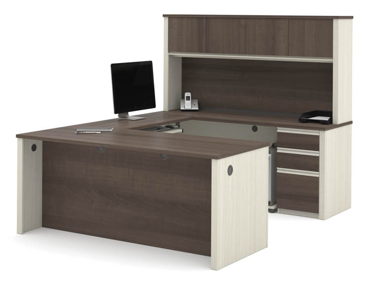 U Shaped Workstation with Two Pedestals by Bestar