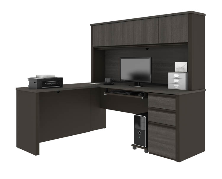 72in W x 63in D L-Shaped Workstation with 1 Pedestal by Bestar