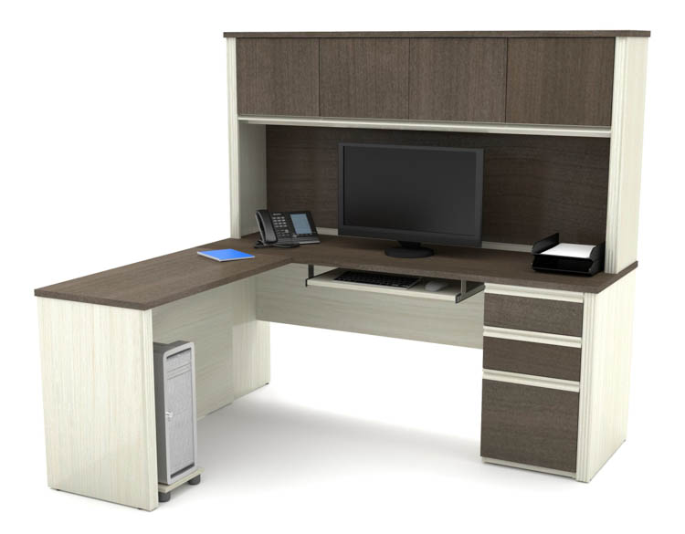 L-Shaped Workstation with 1 Pedestal by Bestar