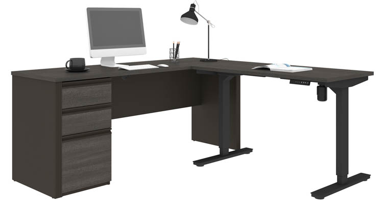 6ft W x 6ft D  Height Adjustable L-Shaped Desk by Bestar