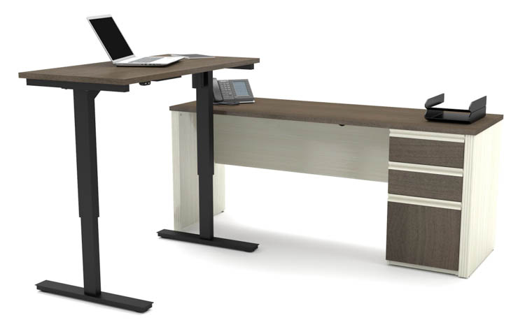 Height Adjustable Table L-Shaped Desk by Bestar