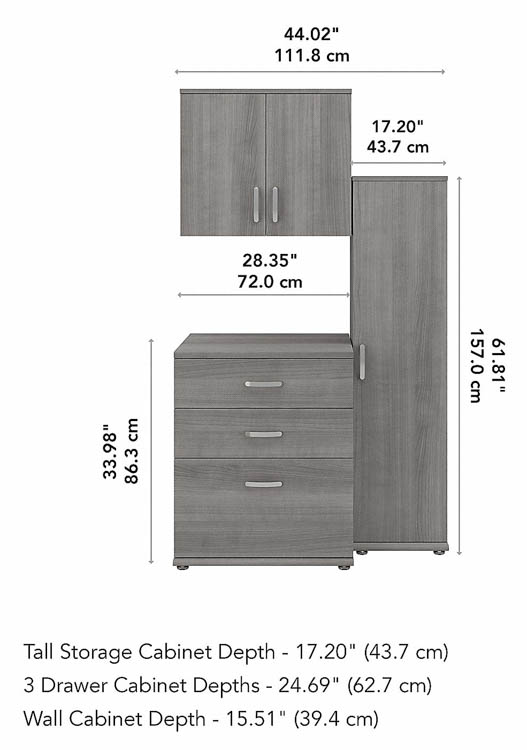 Bush Business Furniture Universal Tall Narrow Storage Cabinet With