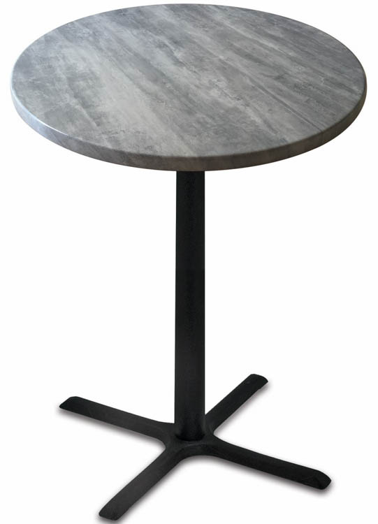 42in Height, 30in Round in Door/Outdoor Table with X Base by Office Source