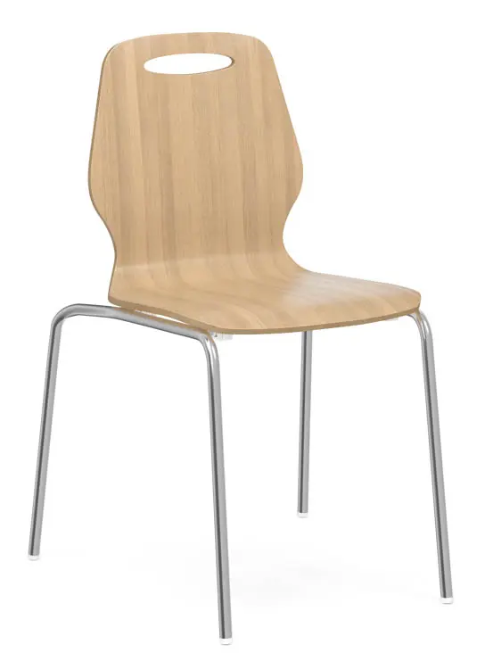 Stack Chair Hourglass Bentwood Standard Height with 300 lb Capacity Set of 2 by Office Source