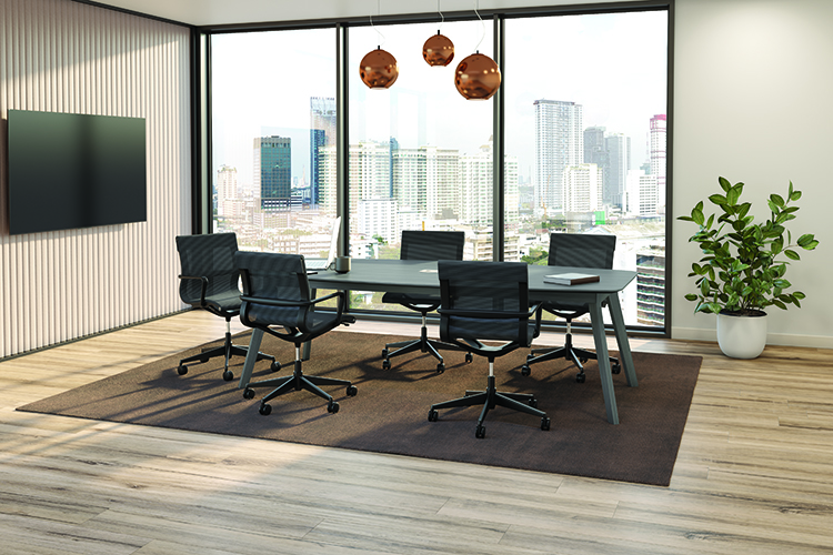 8ft Boat Shaped Conference Table by Office Source