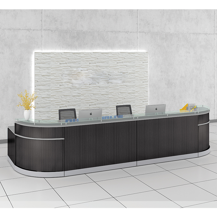 15ft Reception Desk with Glass Counter by Office Source