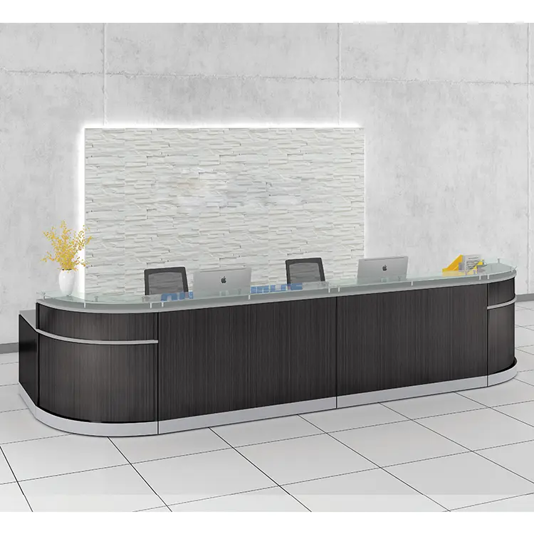 Reception Desk 15ft with Glass Counter by Office Source Furniture