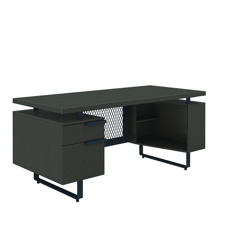 66in x 30in Single Pedestal Desk with Open Storage by Office Source