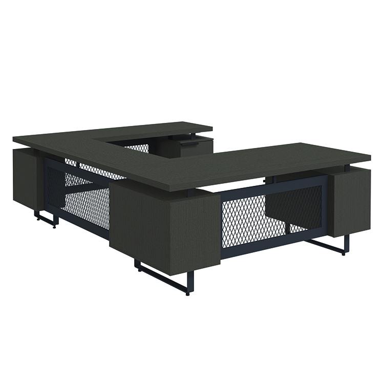 72in x 102in Double Pedestal U-Desk with Dual Storage Units by Office Source