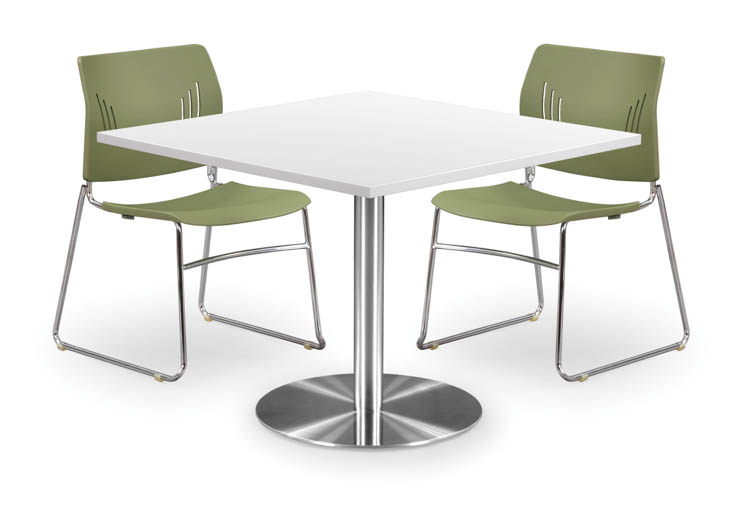 42in Square Cafeteria Table with Brushed Aluminum Base by Office Source