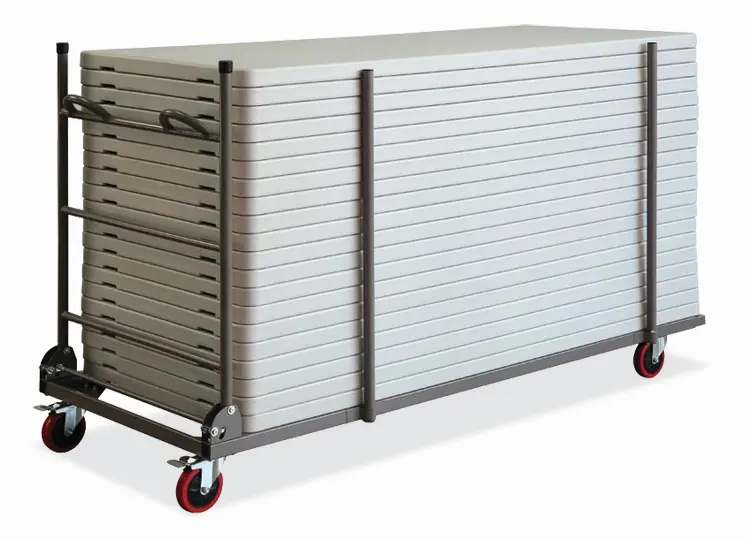Rectangular Table Cart 5ft W x 31in D x 45in H with 18-20 Table Capacity by Office Source