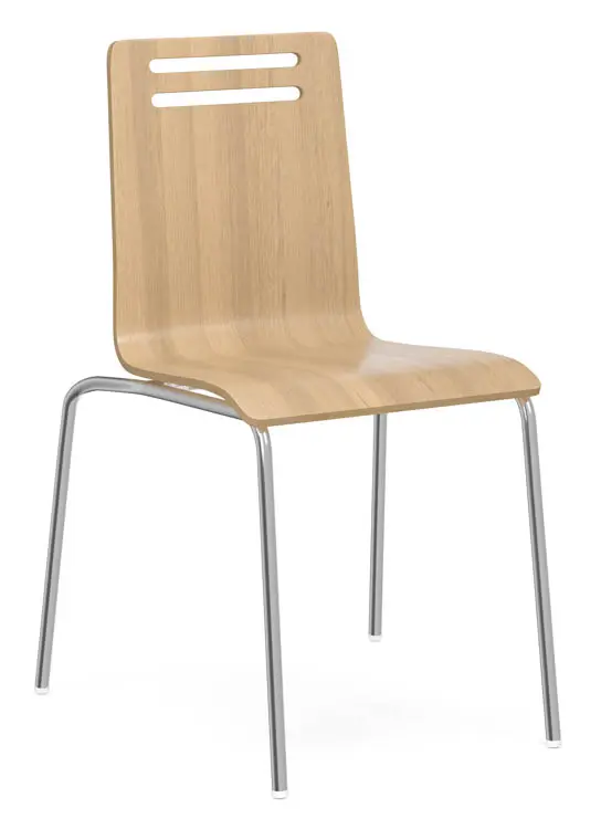 Stack Chair Square Bentwood Standard Height with 300 lb Capacity Set of 2 by Office Source