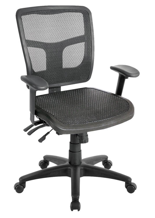 Cool Mesh Mid Back Mesh Seat and Back Chair with Seat Slider and Black Frame by Office Source