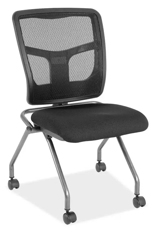 Armless Cool Mesh Y-Back Nesting Chair by Office Source in Black