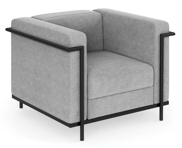 Club Chair with Black Metal Frame by Office Source