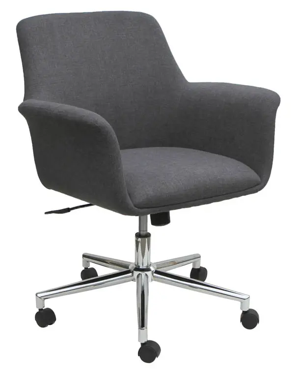 Mid Back Swivel Chair with Chrome Base by Office Source in Gray