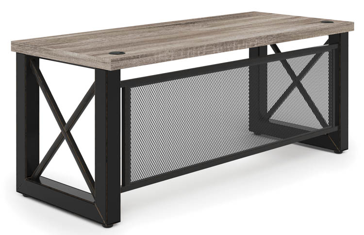 72in in Dustrial Desk with Metal X Base by Office Source