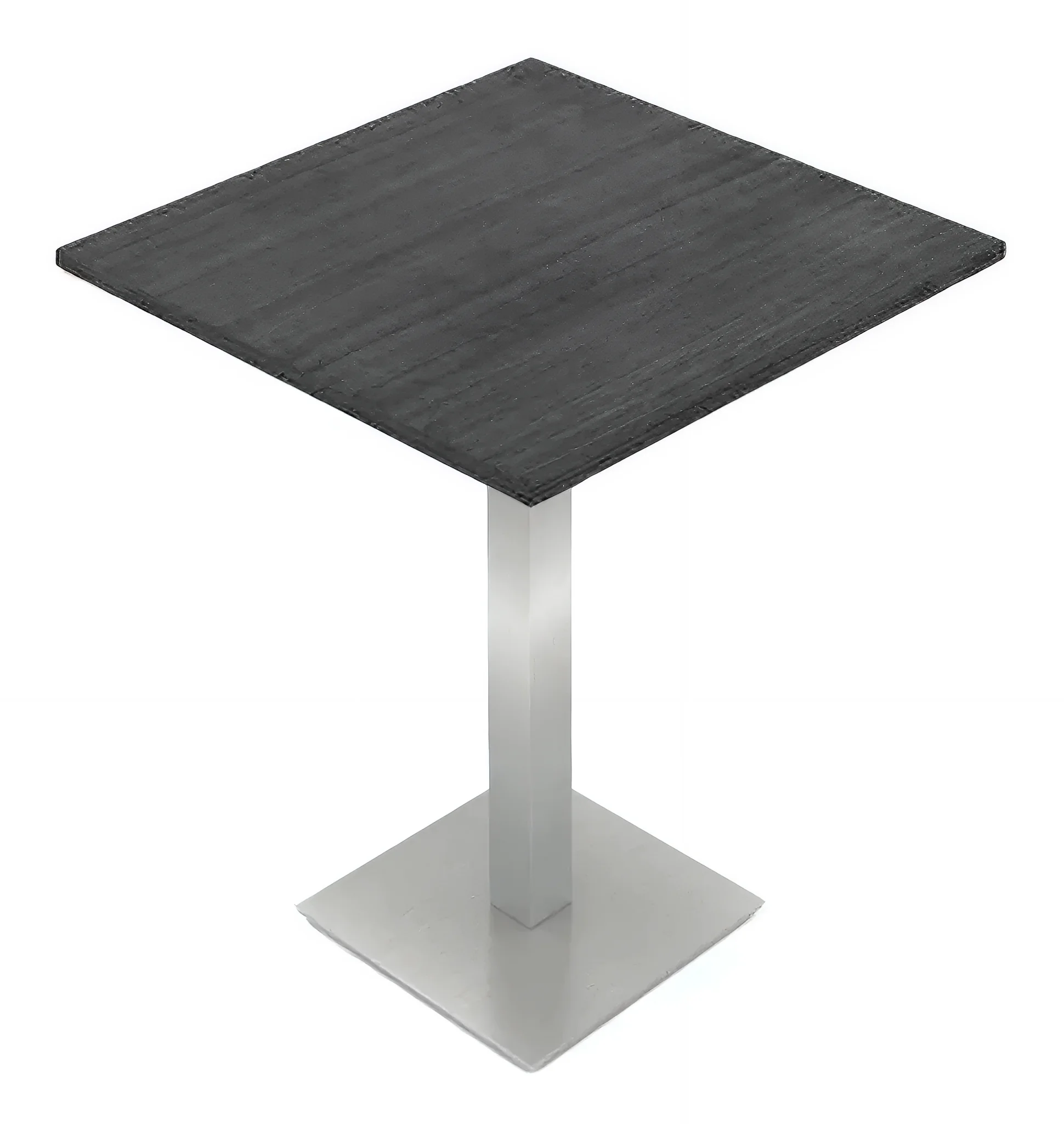 Cafeteria Table 30in Square with Square Brushed Stainless Steel Base and Bar Height by Corp Design