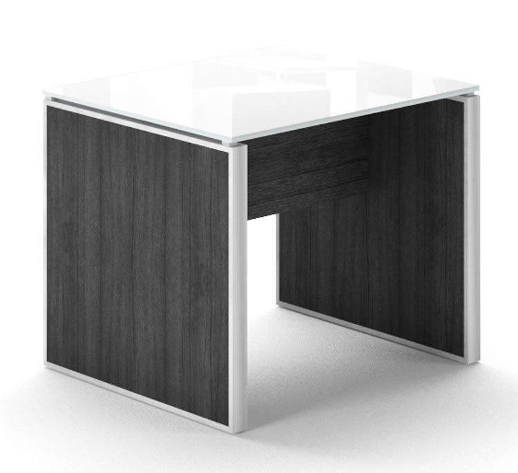 End Table with White Glass Top by Corp Design