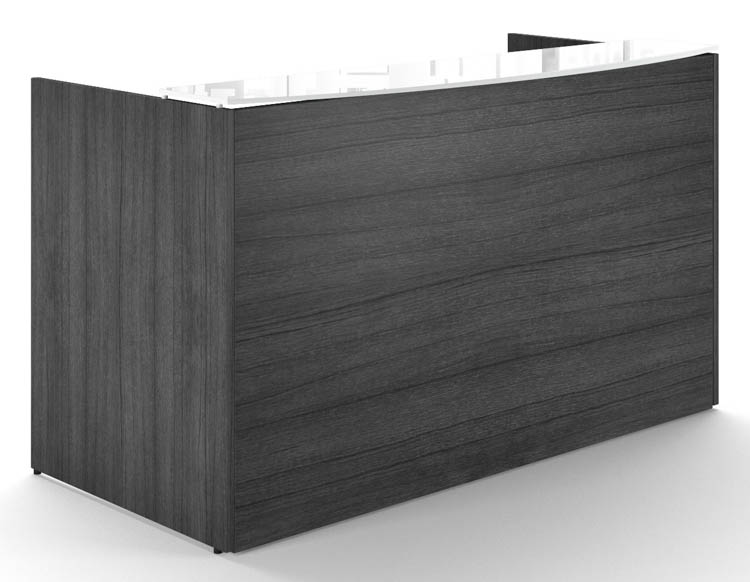 72in Reception Desk Shell with Floated White Glass Transaction Top by Corp Design