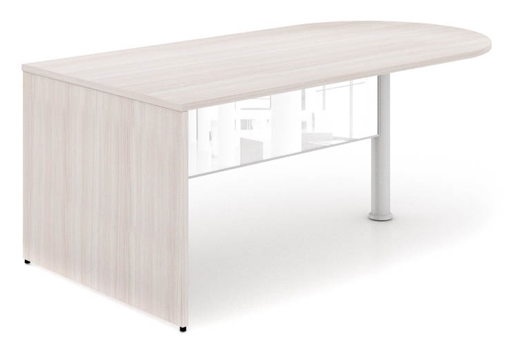 Bullet End Desk with White Glass Modesty Panel by Corp Design