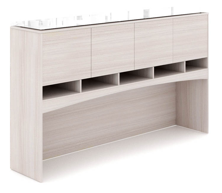 66in Deluxe Hutch with Floated Glass Top by Corp Design
