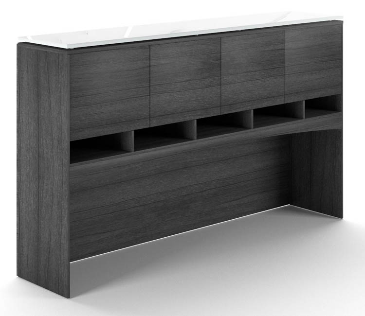 66in Deluxe Hutch with Floated Glass Top by Corp Design