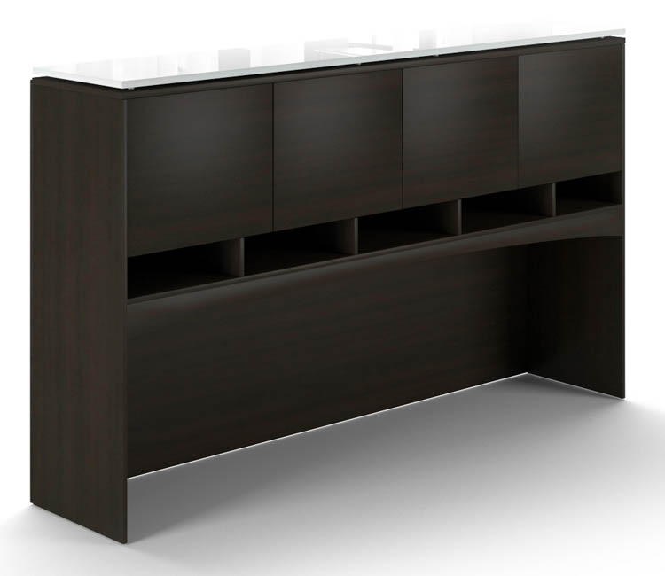 72in Deluxe Hutch with Floated Glass Top by Corp Design