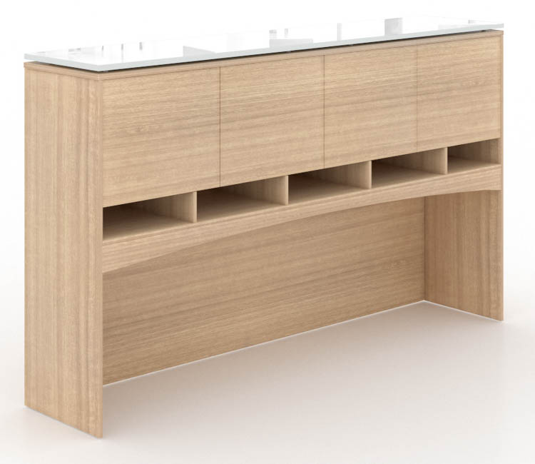 66in Deluxe Hutch with Floated Glass Top by Corp Design