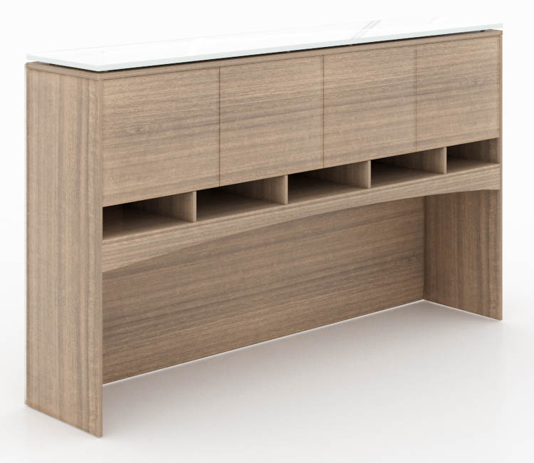 66in Deluxe Hutch with Floated Glass Top by Corp Design