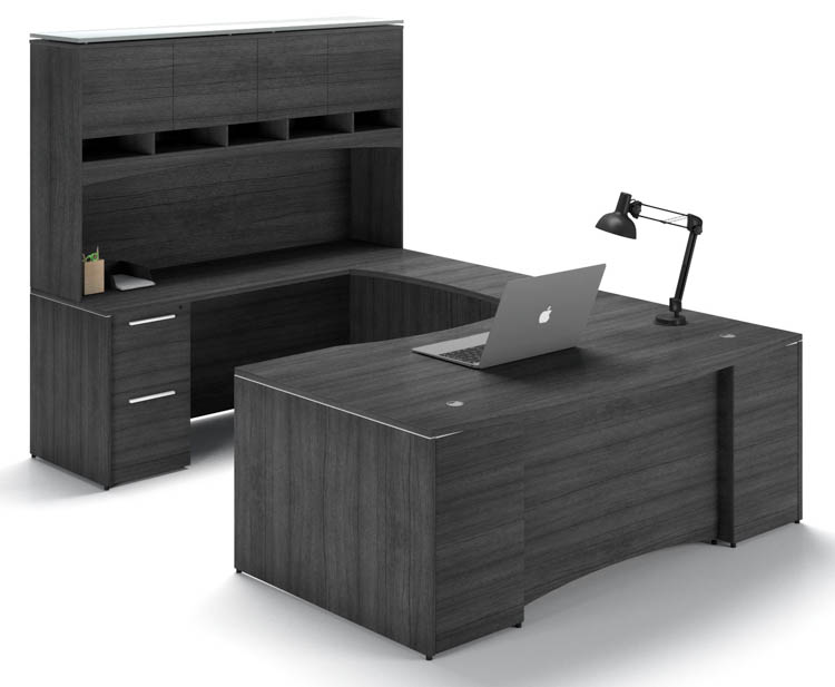 72in x 108in Bow Front U Shaped Desk by Corp Design