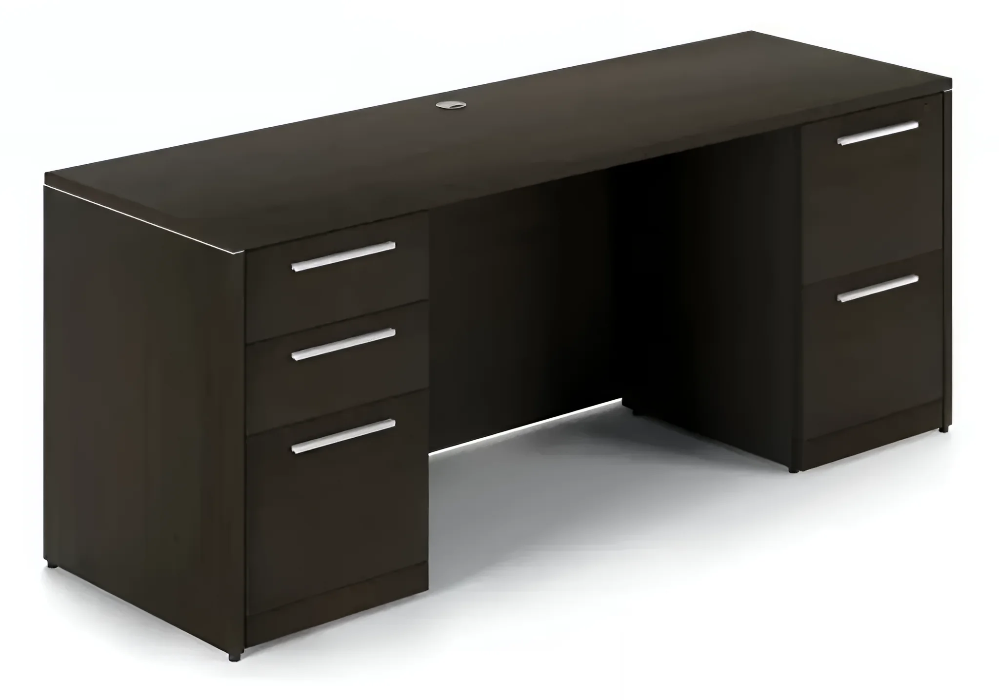 Desk 60in W x 30in D with 2 and 3 Drawer Pedestals by Corp Design