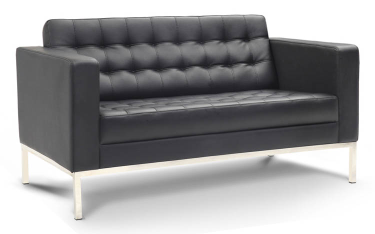 Leather Love Seat by Corp Design