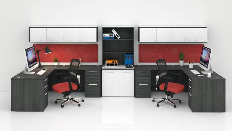Double Workstation with Storage by Corp Design