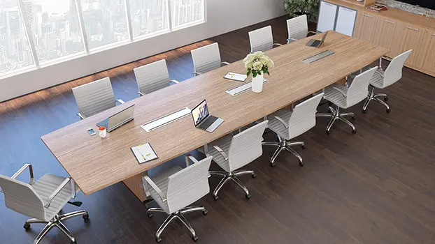 Conference Table 14ft Boat Shaped by Corp Design