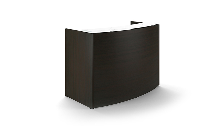 5&#039; Curved Reception Desk with Glass Top by Corp Design