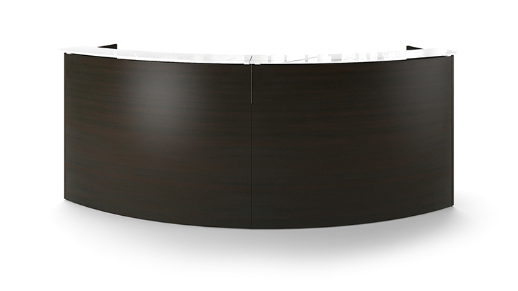 10&#039; Curved Reception Desk with Glass Top by Corp Design
