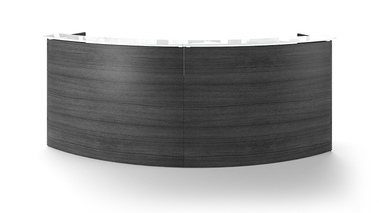 10&#039; Curved Reception Desk with Glass Top by Corp Design