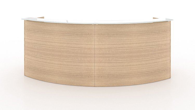 10&#039; Curved Reception Desk with Glass Top by Corp Design