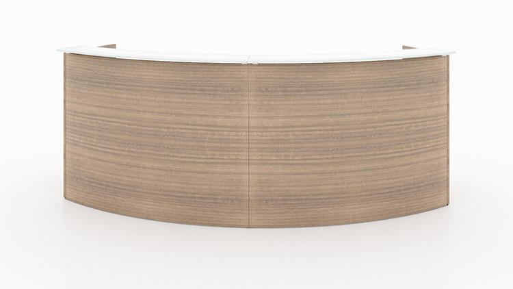 10&#039; Curved Reception Desk with Glass Top by Corp Design