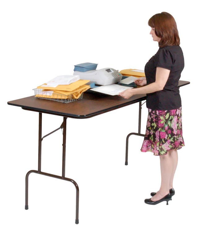 72" x 30" Counter Height Melamine Folding Table by Correll