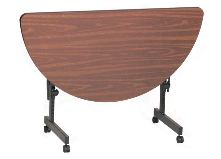 48" x 24" Half Round Deluxe Flip Top Table by Correll