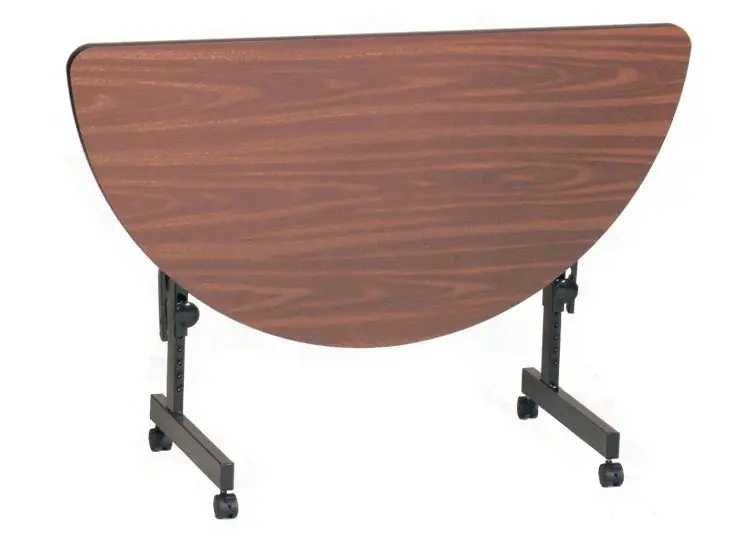 Correll 24W x 48L, Half-Round Adjustable Training Table Black Granite (FT2448HR) | Quill