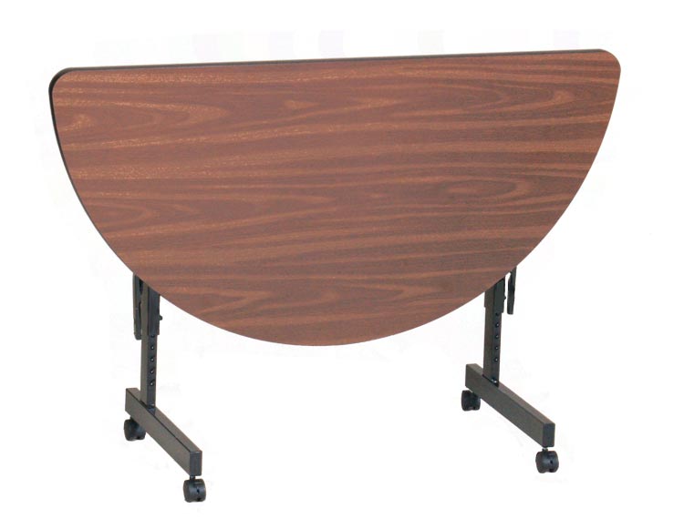 48" x 24" Half Round Econoline Flip Top Table by Correll