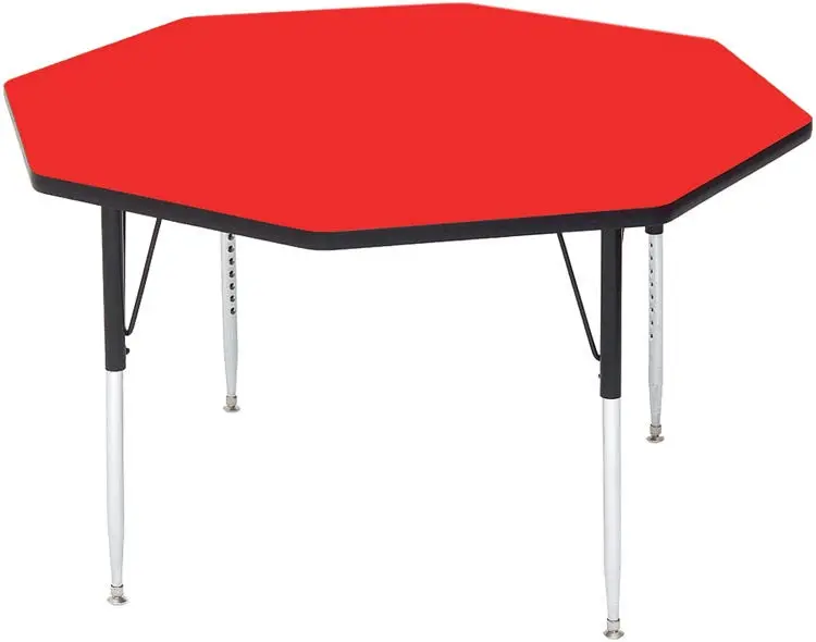 Correll A48-OCT-35-09-09 48 Octagonal Table w/ 1 1/4 High Pressure Top, Red