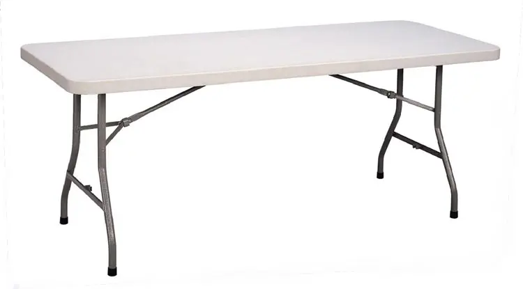 Correll 30D x 72L Plastic Folding Table- Gray Granite Top, Grey | Quill